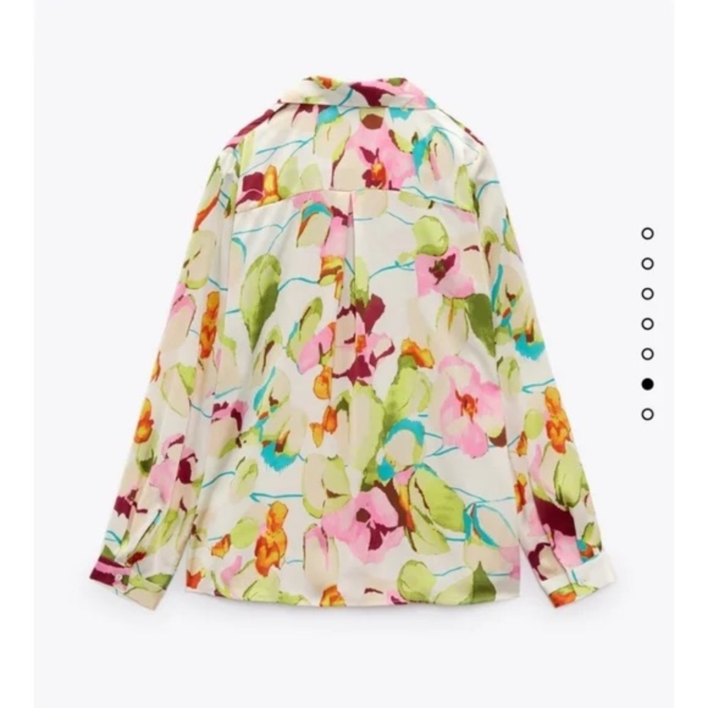 Zara floral satin shirt - Picture 8 of 14